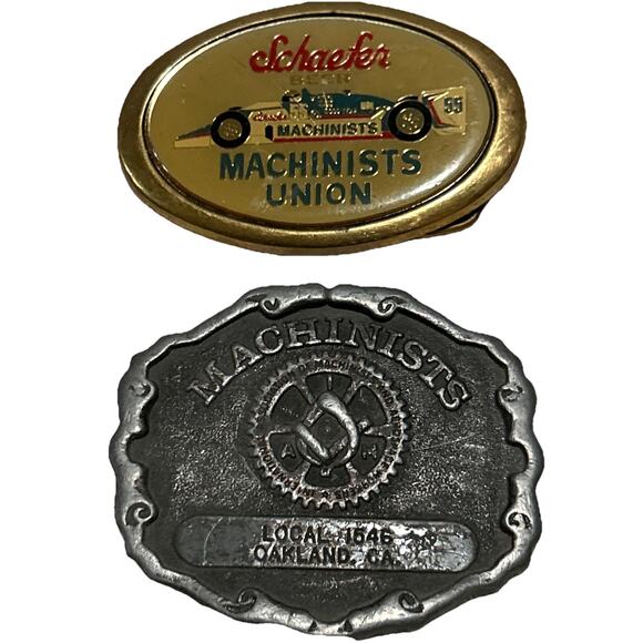 5 Mens Vintage Various Machinist Metal Western Belt Buckle - Picture 3 of 8